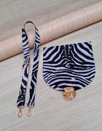 imagem Kit Animal Print - Zebra com Aba - Dourado