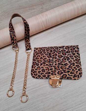 imagem Kit Animal Print - Onça com Aba - Dourado